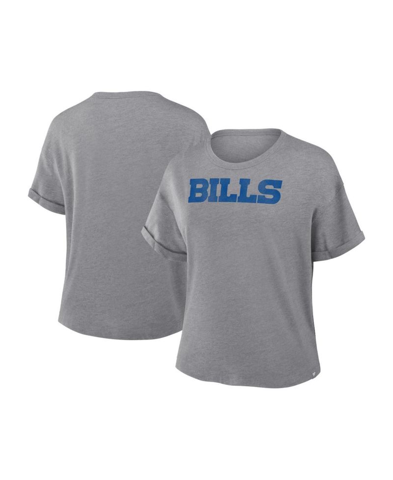 Women's Heather Gray Buffalo Bills Swing Pass Tri-Blend Boxy T-Shirt