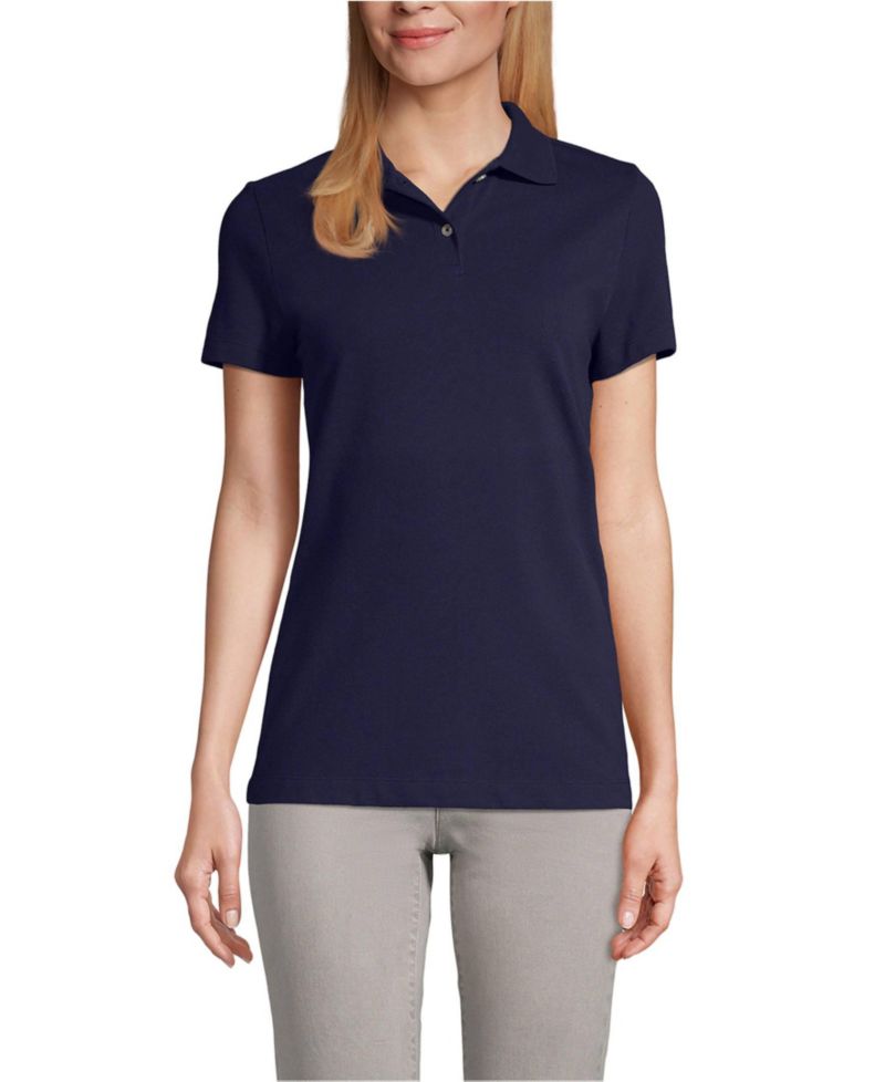 Women's Short Sleeve Basic Mesh Polo Shirt
