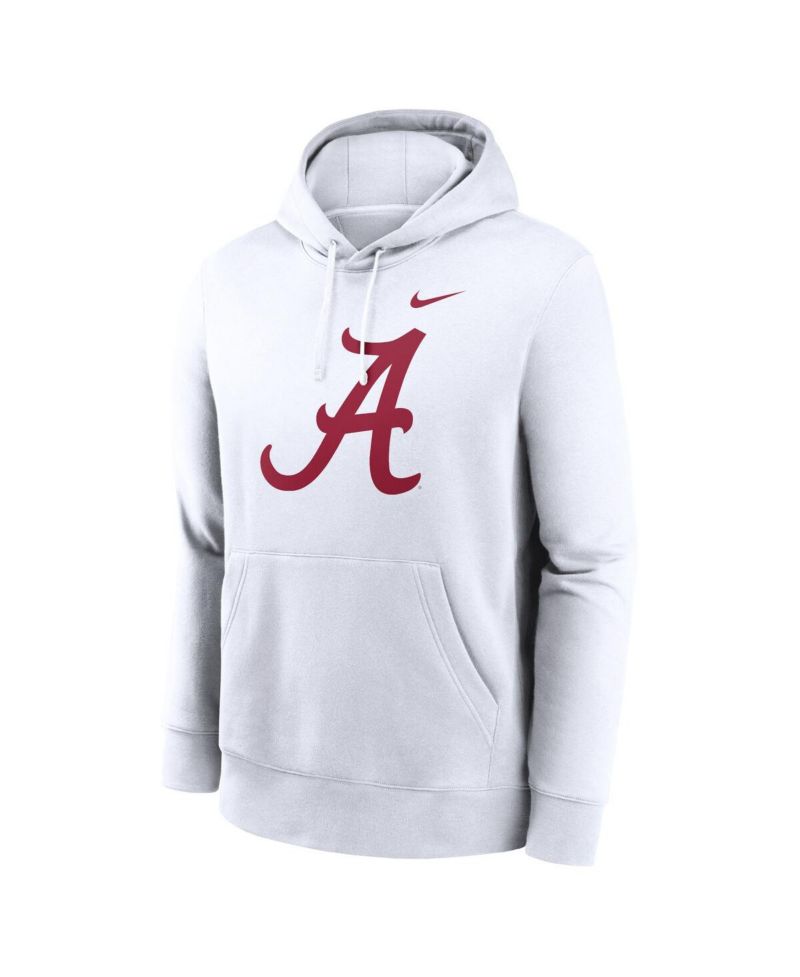 Men's White Alabama Crimson Tide Primetime Evergreen Club Fleece Pullover Hoodie