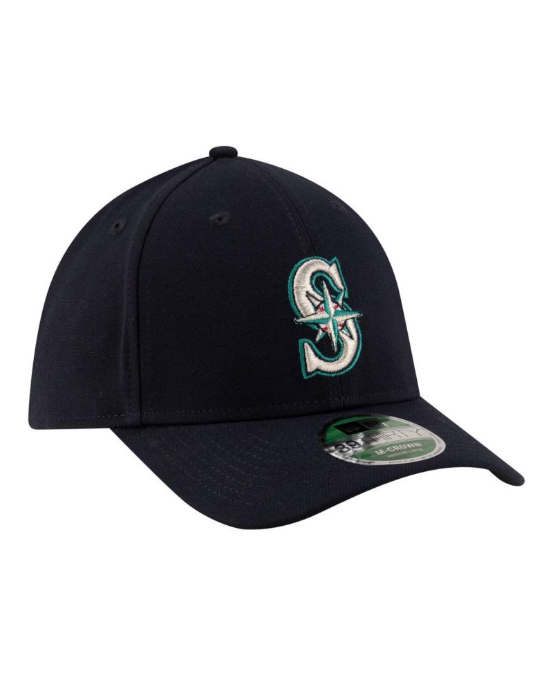 Men's Navy Seattle Mariners Player Replica 39THIRTY M-Crown Flex Hat