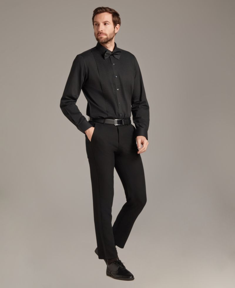 Men's Slim Fit Pleated Tuxedo Shirt