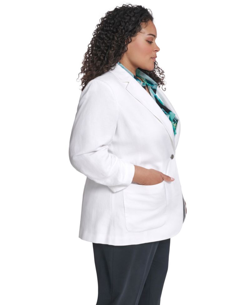 Plus Size Notch Collared Blazer