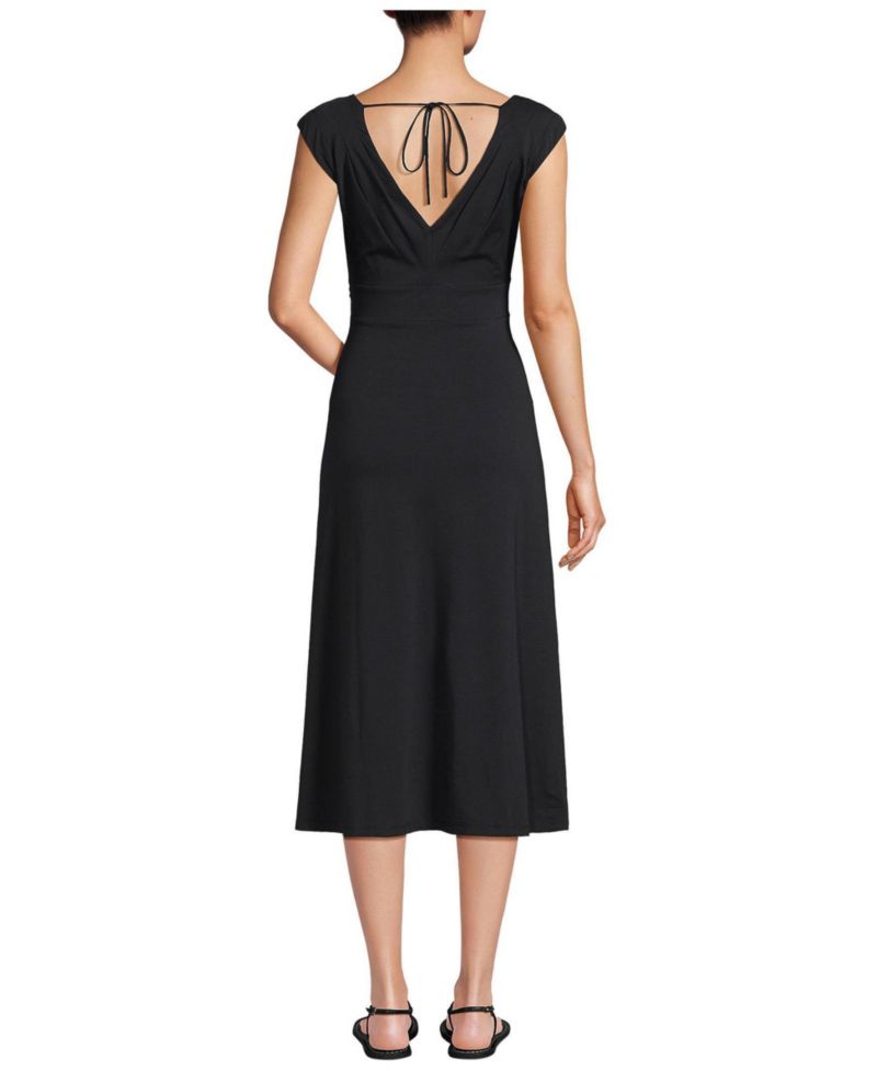 Women's Cotton Modal Off the Shoulder Wrap Midi Dress