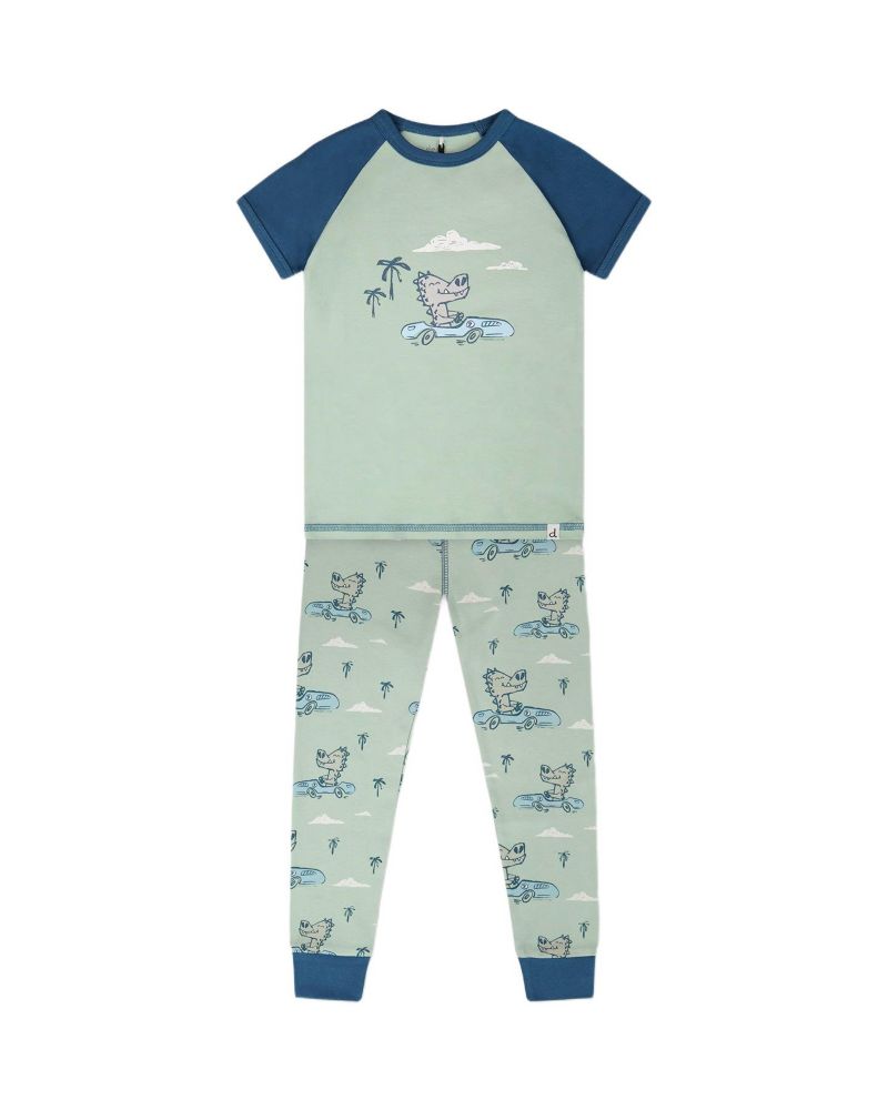 Baby Boys Cotton Two-Piece Pyjama Set Crocodile Print