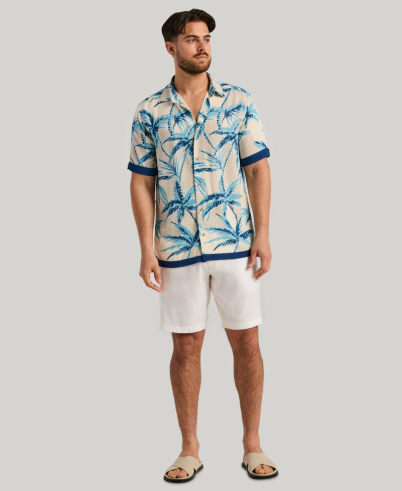 Men's Two-Tone Palm Print Shirt