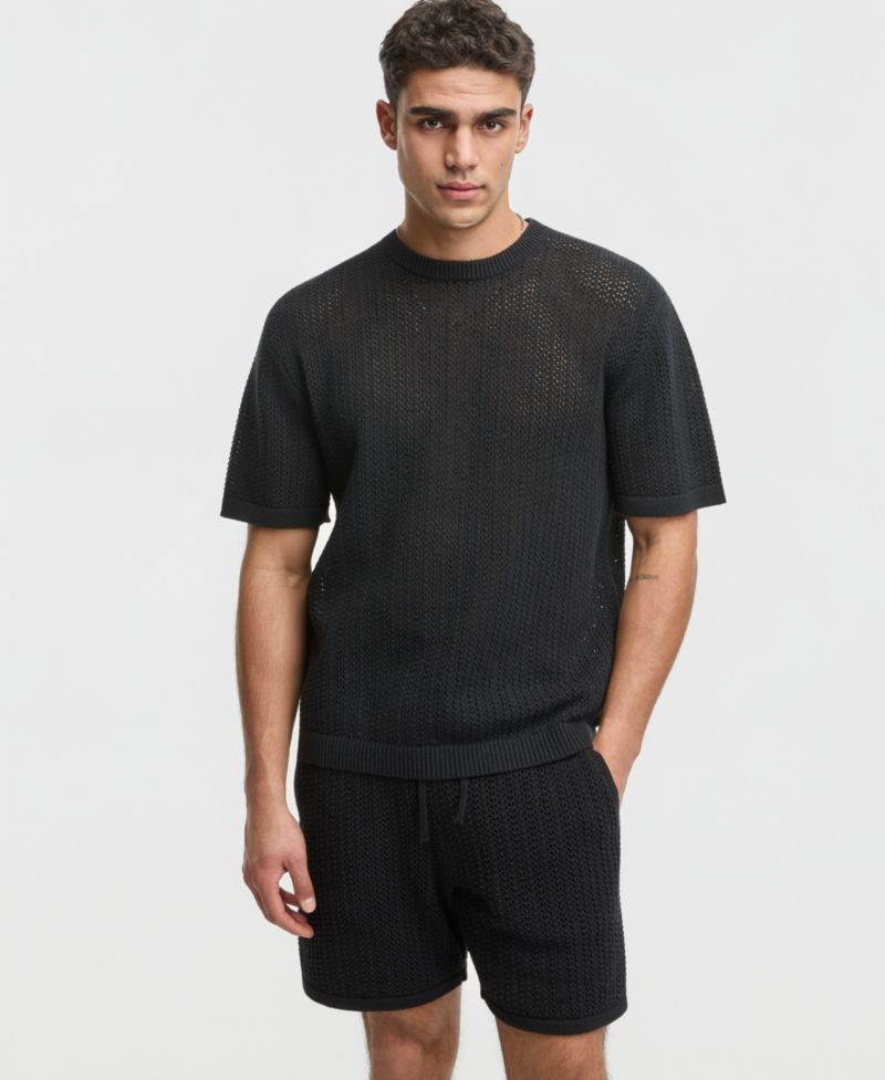Men's Relaxed-Fit Rio Crewneck Short-Sleeve Sweater