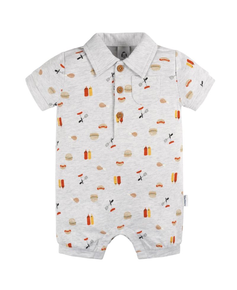 Baby Girls Collared Romper