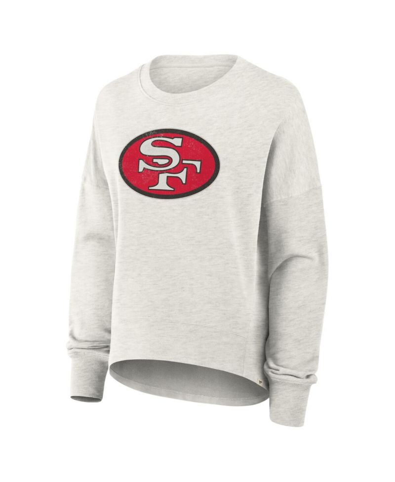 Women's Heather Gray San Francisco 49ers Oversized Hometown Pullover Sweatshirt
