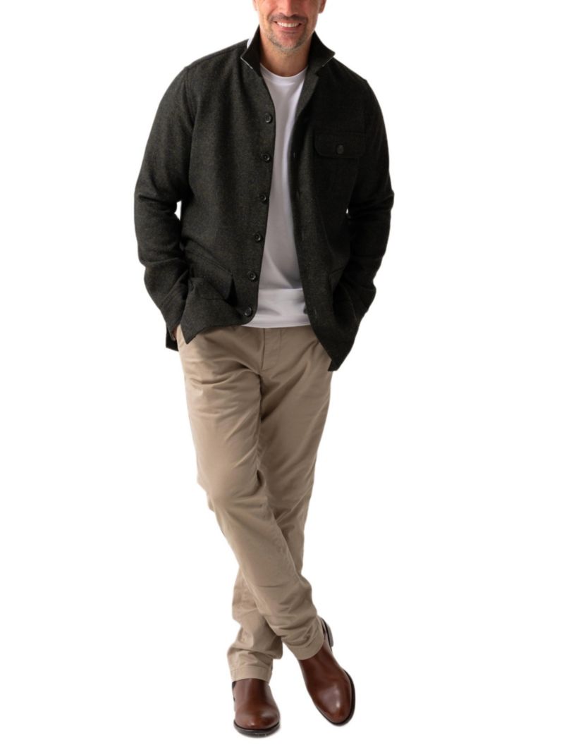 Men's Long Sleeve Wool Shirt-Jacket