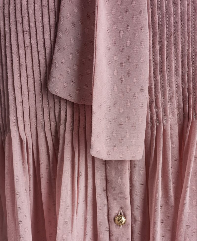 Women's Sleeveless Tie-Neck Pleated Blouse