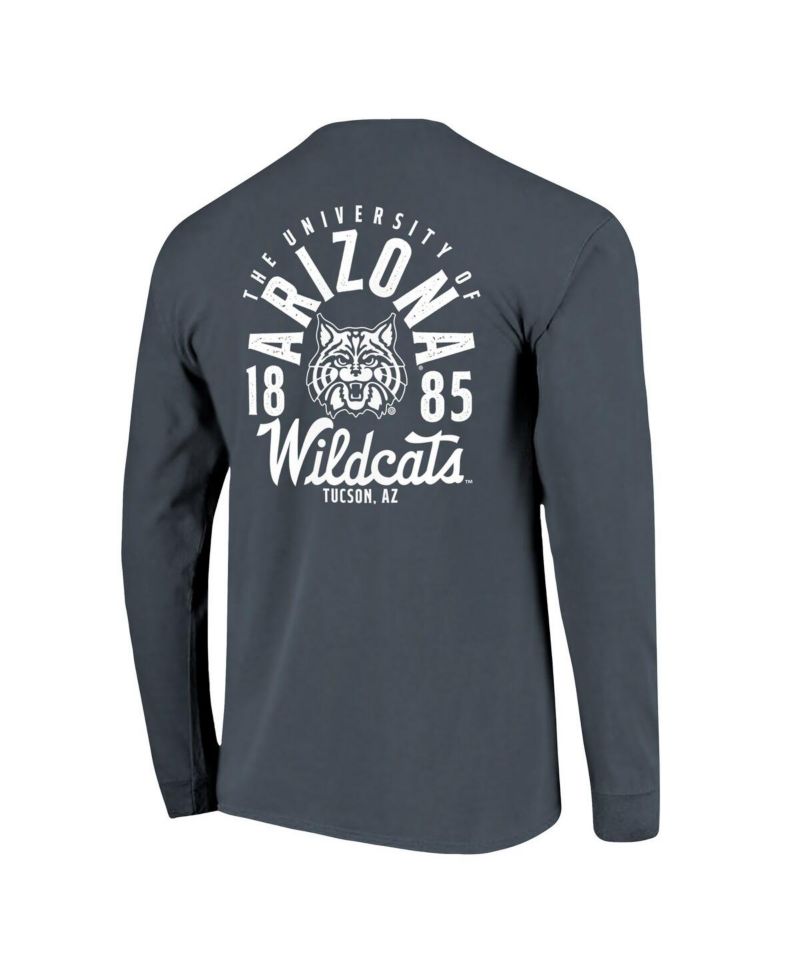Men's Navy Arizona Wildcats Comfort Colors Mascot Overlay Long Sleeve T-Shirt