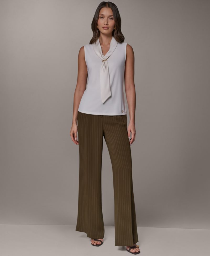 Women's Sleeveless V-Neck Satin Blouse