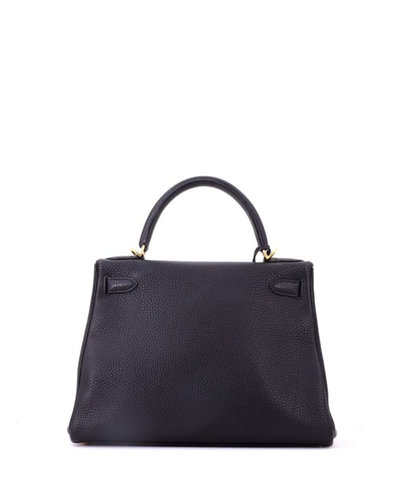 Kelly 28 Handbag Black Togo with Gold Hardware