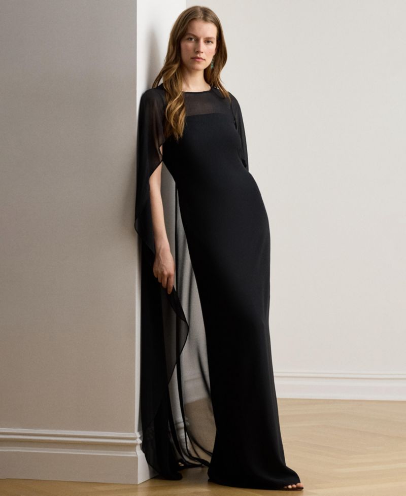 Women's Cape Georgette Gown