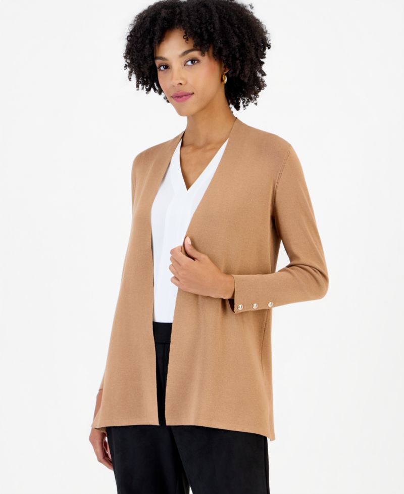 Women's Long-Sleeve Side-Slit Cardigan Sweater