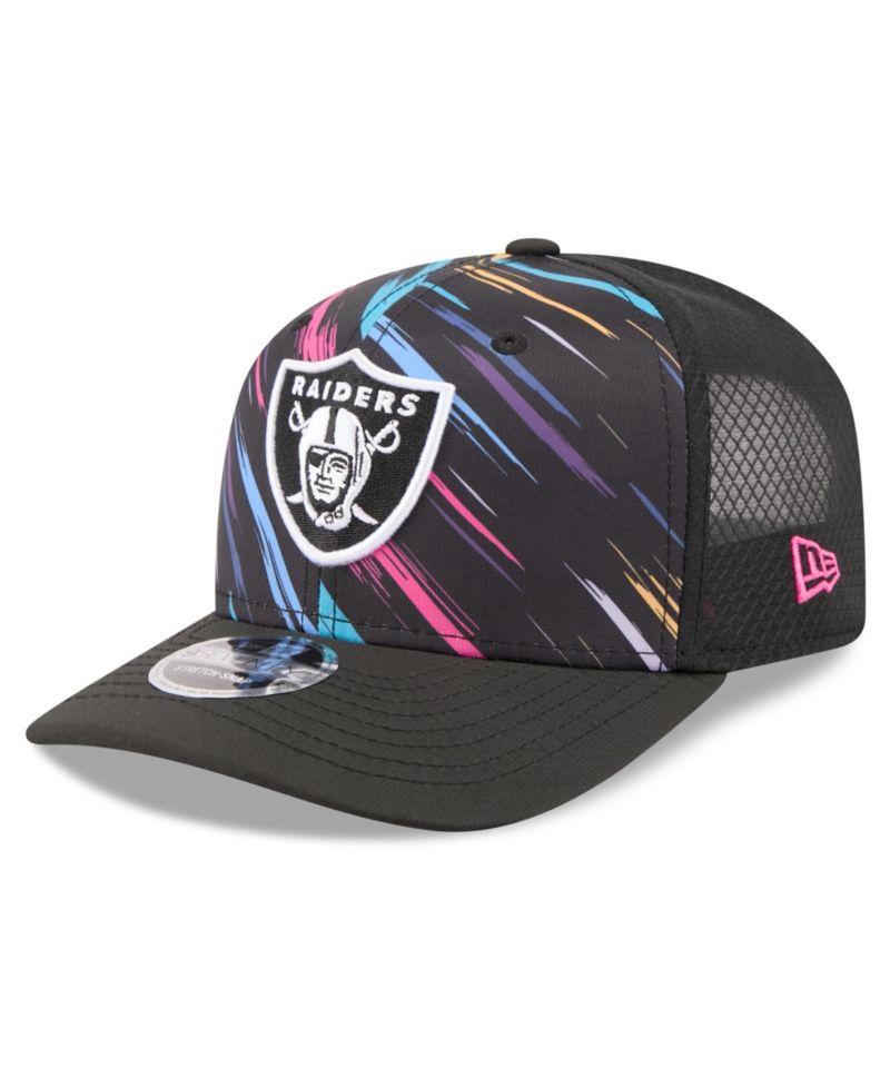 Men's Black Las Vegas Raiders 2026 NFL Cruical Catch 9SEVENTY Adjustable Trucker Hat