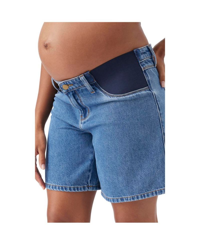 Maternity Ripe Dion Denim Short Classic Wash