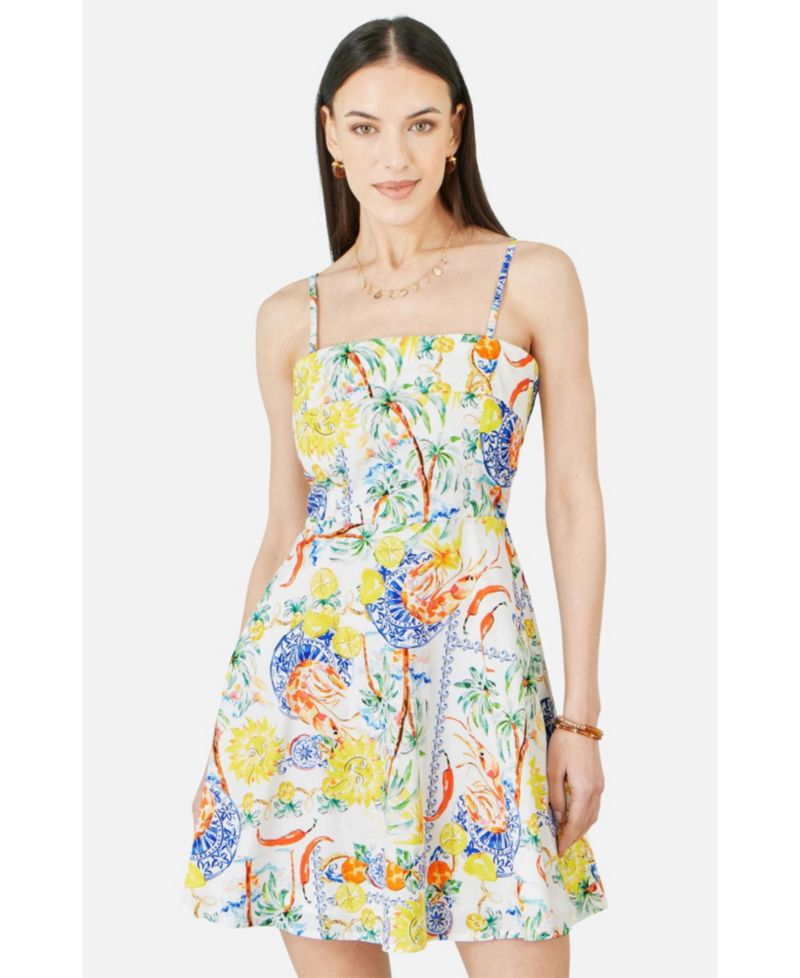 Women's Print Cotton Mini Sun Dress