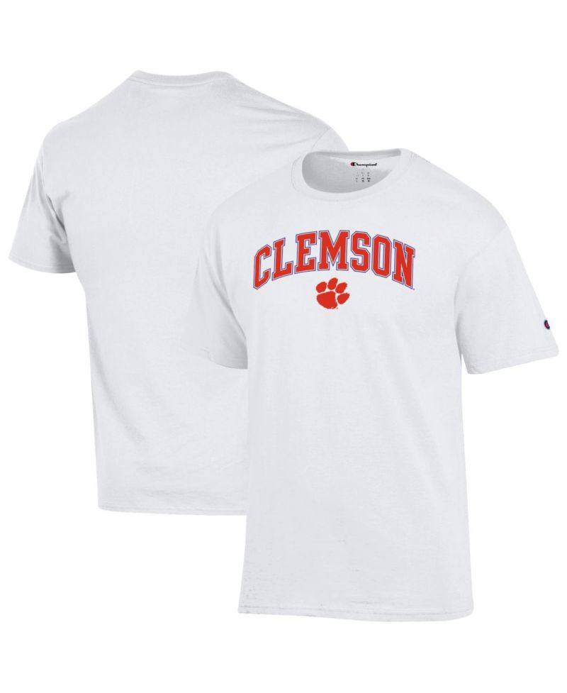 Men's White Clemson Tigers Arched Logo T-Shirt