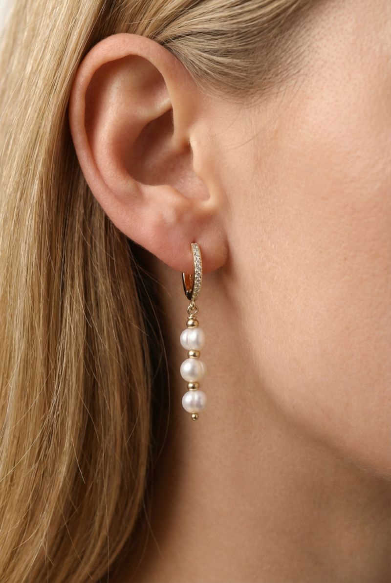 18K Gold-Plated Freshwater Pearl Drop Earrings