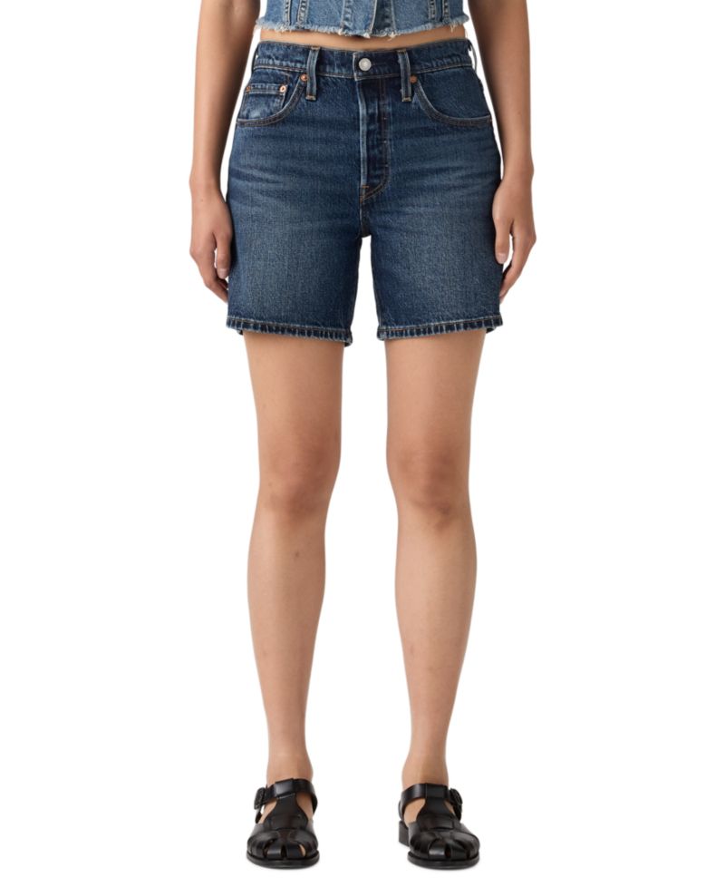 Women's 501® Mid-Thigh High-Rise Straight-Fit Denim Shorts