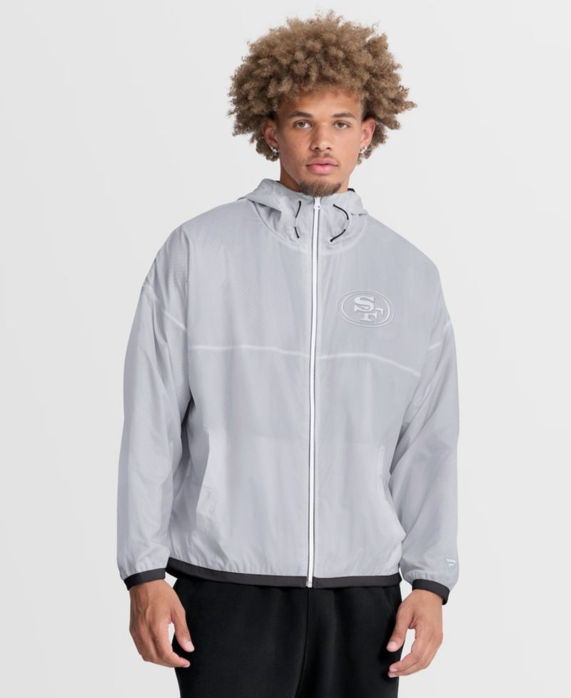 Men's White San Francisco 49ers Type Play Down Full-Zip Jacket