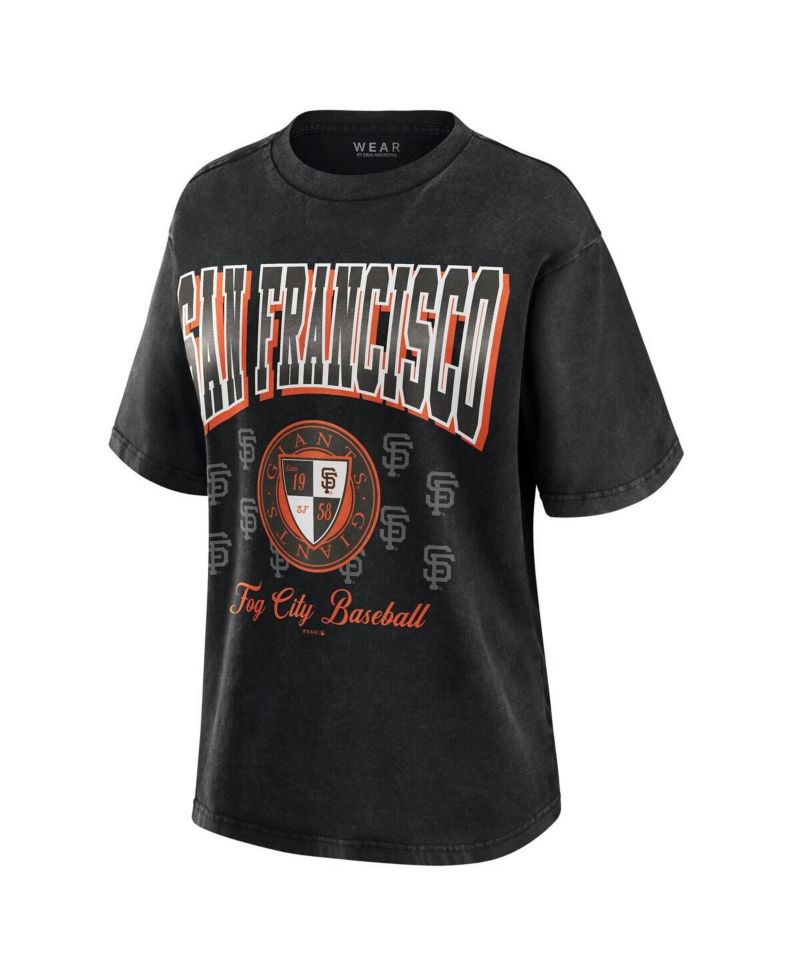 Women's Black San Francisco Giants Oversized Boyfriend T-Shirt
