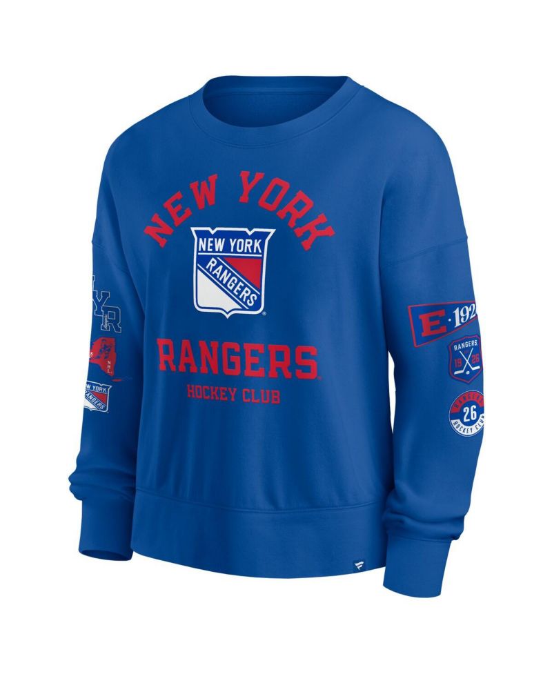 Women's Blue New York Rangers Go Team Pullover Sweatshirt