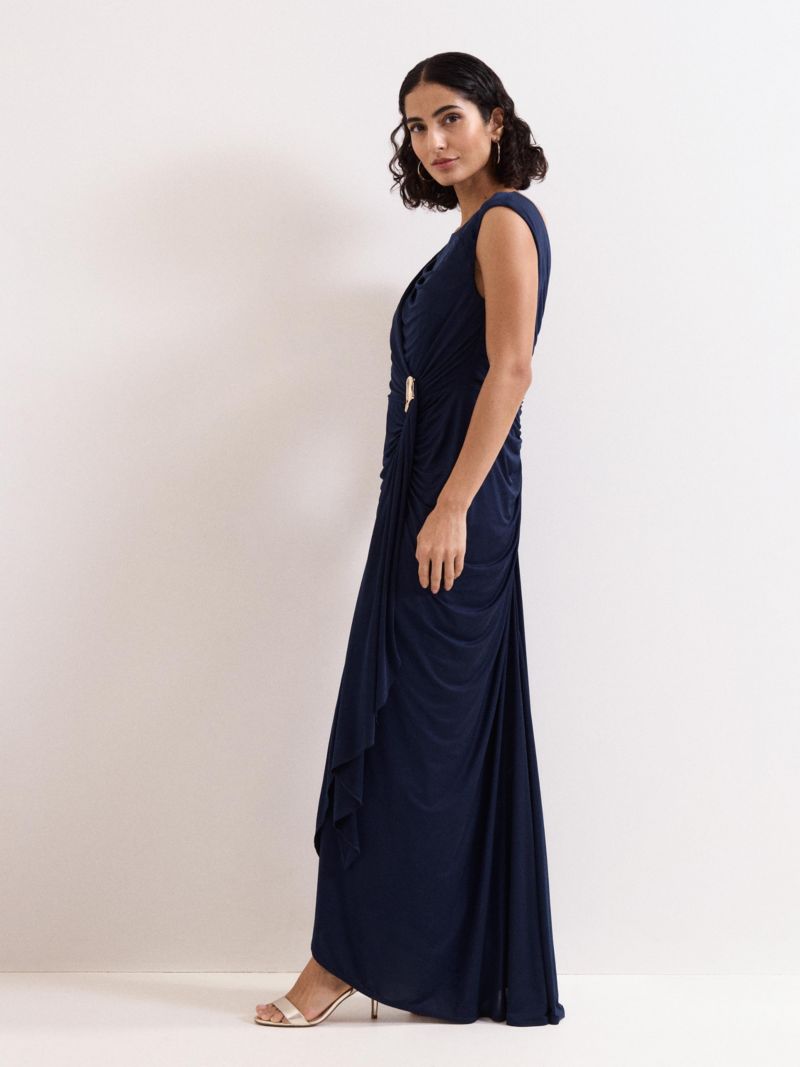 Women's Donna Ruched Detail Maxi Dress