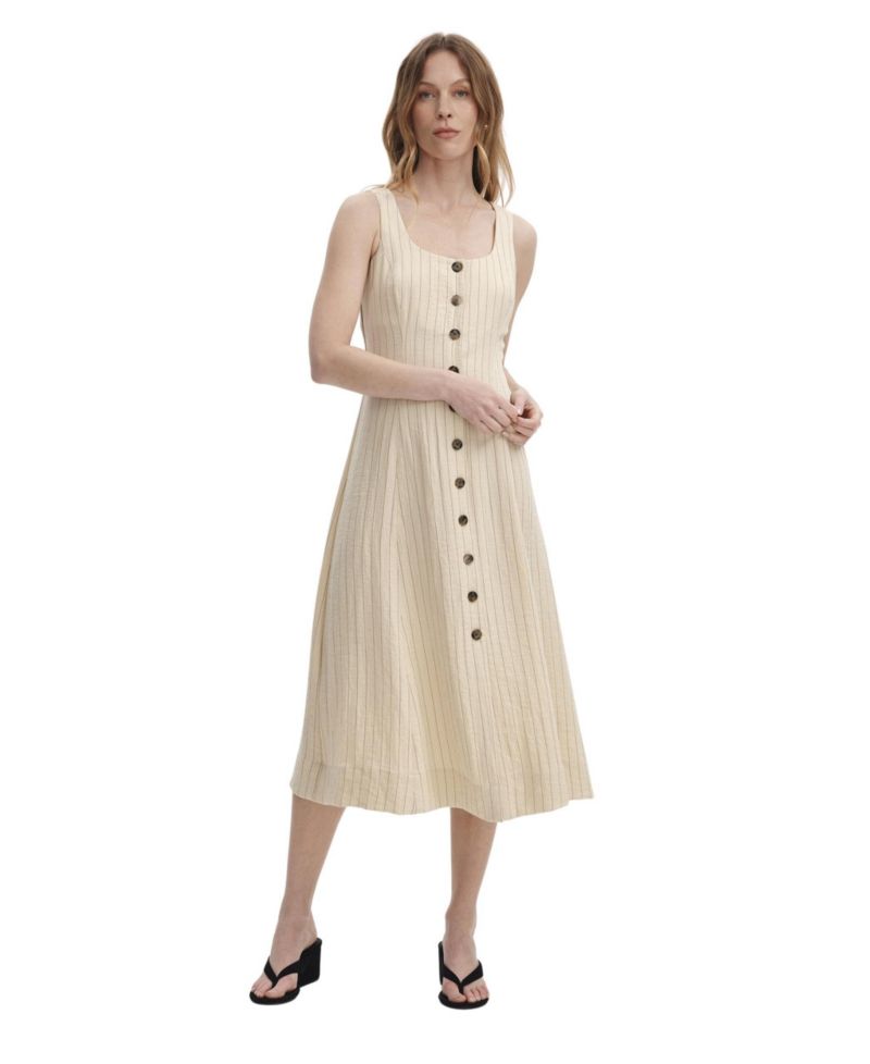 Women's Jillian Square Neck Sleeveless Midi Dress