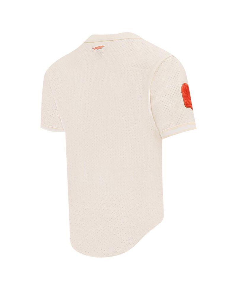Men's Joe Burrow Cream Cincinnati Bengals Name & Number Triple Tonal Button-Up Baseball Jersey