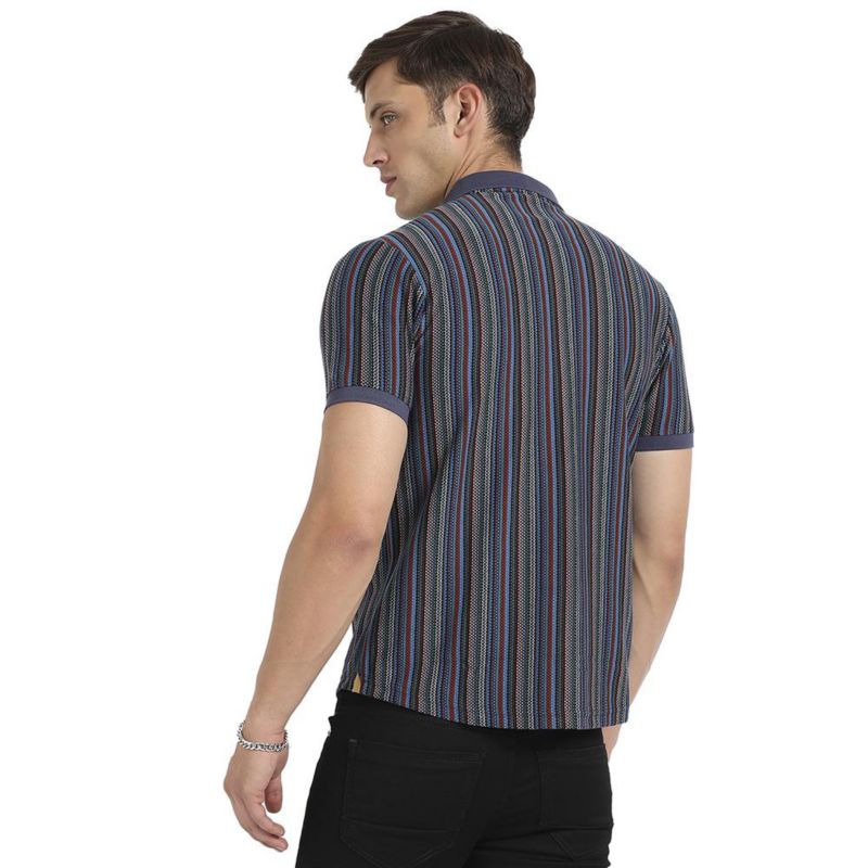 Men's Multicolour Contrast Knitted Shirt