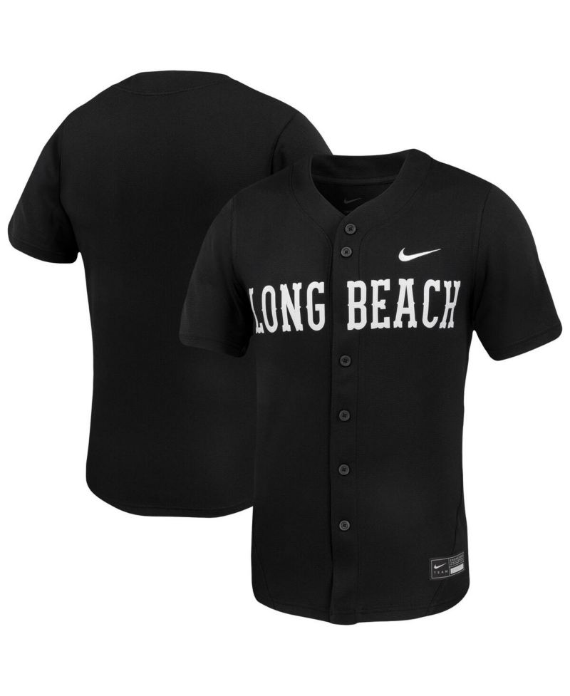 Men's Black Cal State Long Beach The Beach Replica Baseball Jersey