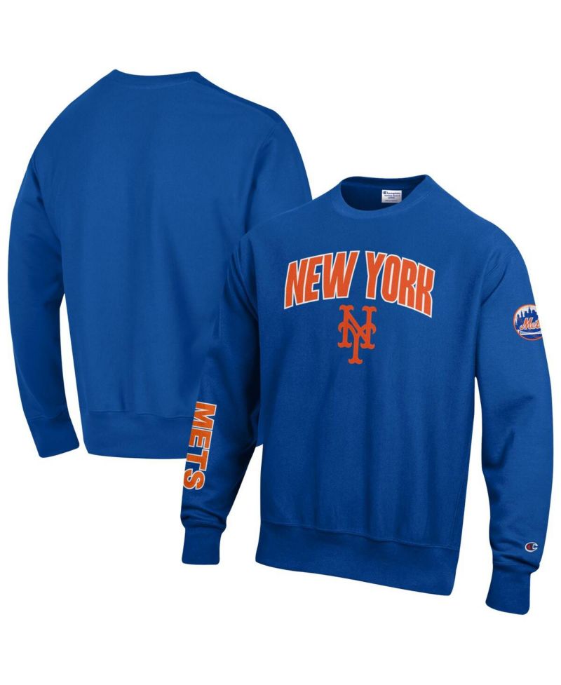 Men's Royal New York Mets Reverse Weave Chenille Sweatshirt
