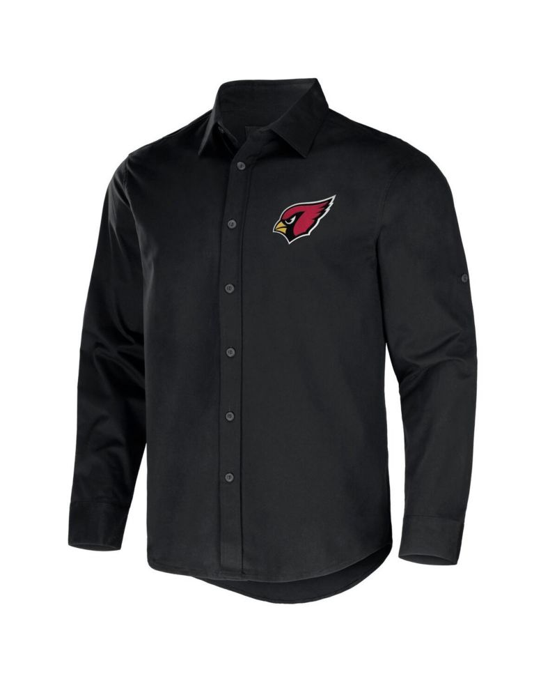 Men's NFL x Darius Rucker Collection by Black Arizona Cardinals Convertible Twill Long Sleeve Button-Up Shirt