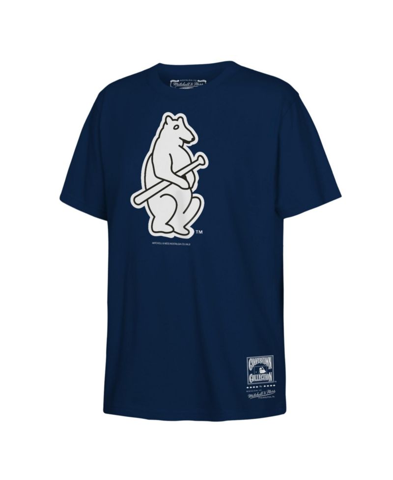 Big Boys and Girls Navy Chicago Cubs Retro Logo T-Shirt
