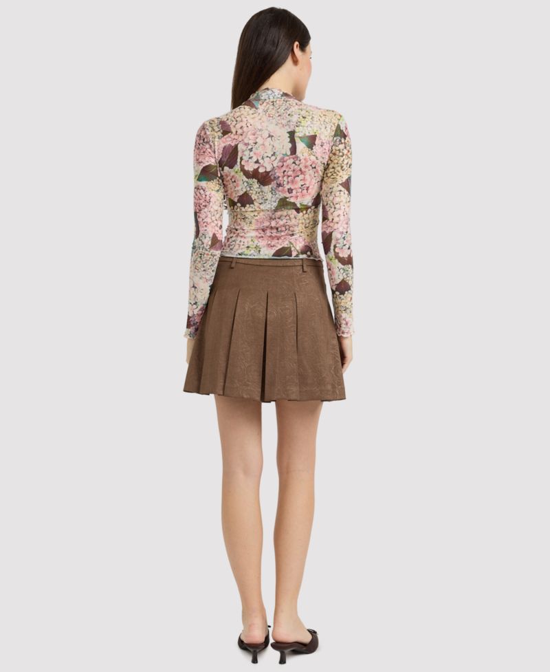 Women's Kelsey Mesh Floral Mock Neck Long-Sleeve Top