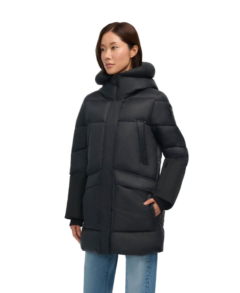 Women's Heirani Mid-Length Quilted Parka Puffer with Oversized Hood