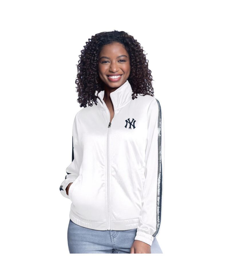 Women's White New York Yankees Gear II Full-Zip Track Jacket
