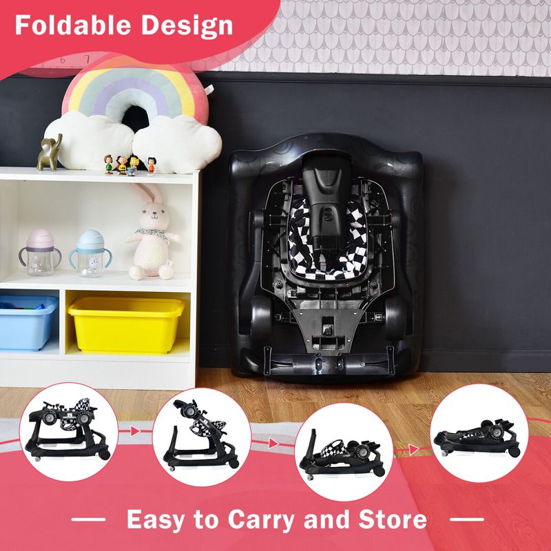 4 in 1 Foldable Baby Activity Push Walker with Adjustable Height