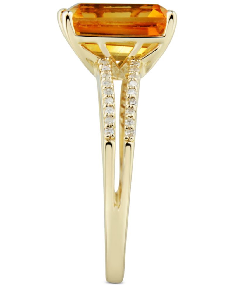Citrine (3.0 ct. t.w.) & Diamond (1/10 ct. t.w.) Ring in 14k Gold