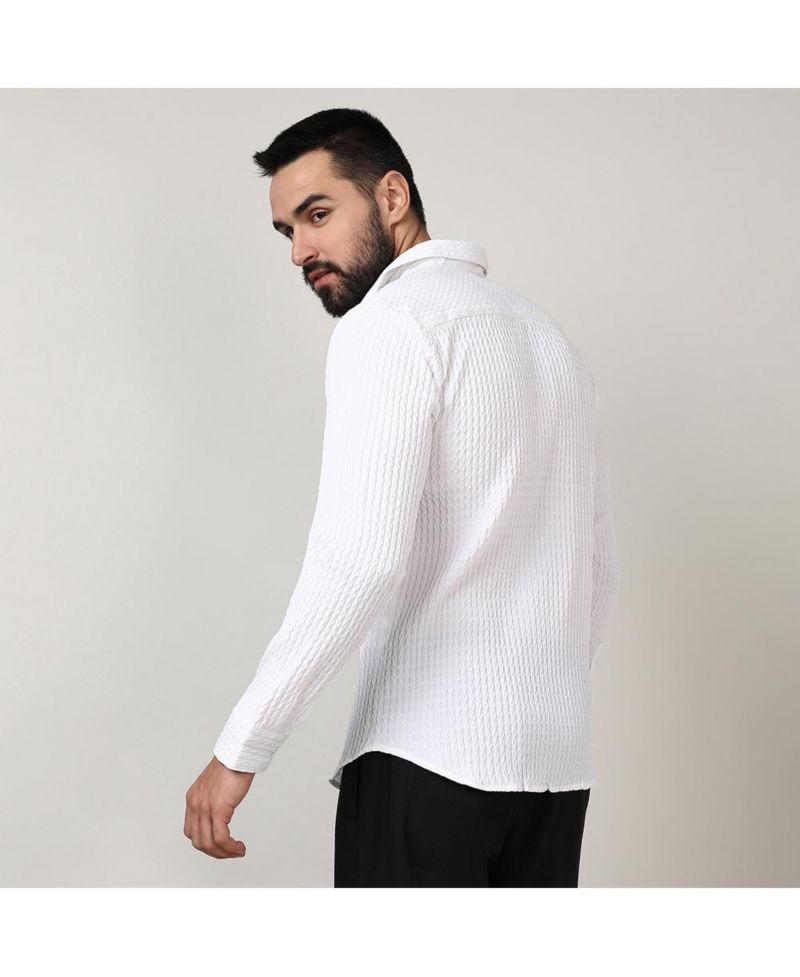 Men's Chalk White Twisted Crease Shirt