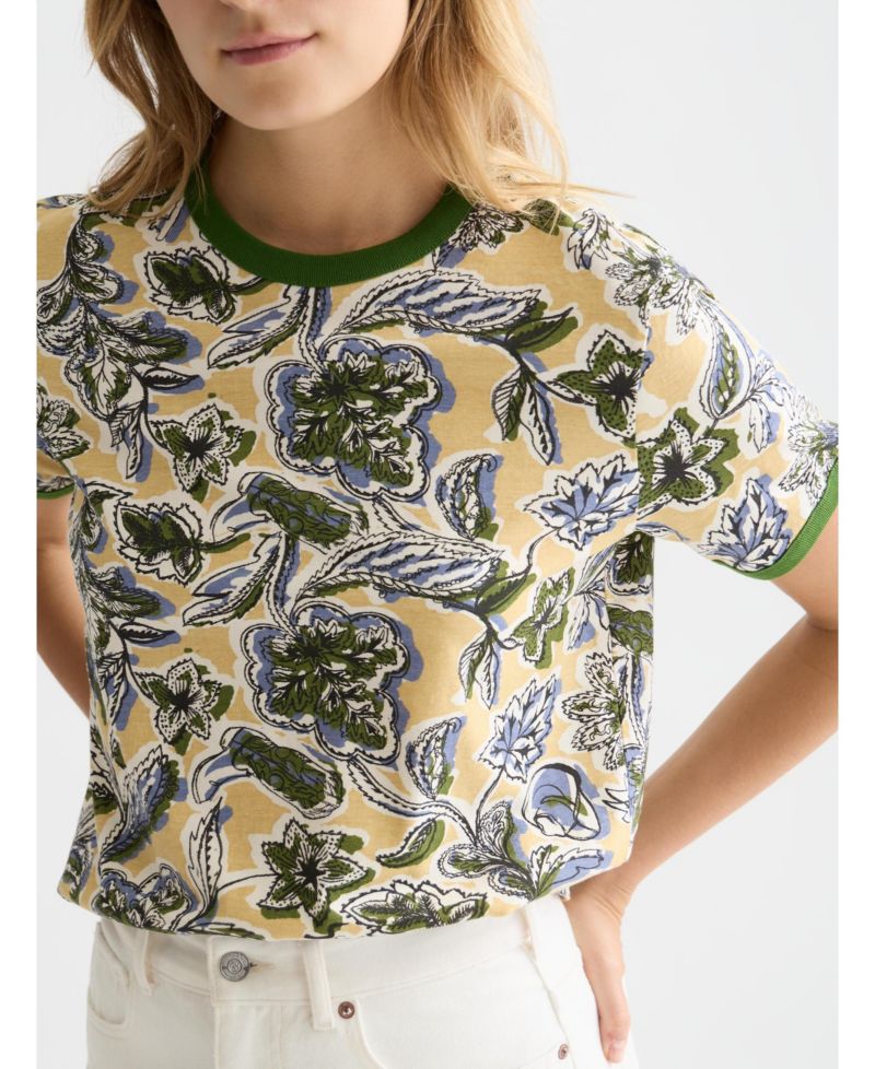 Women's Scotch and Soda Tops and Tees Printed Regular-Fit T-Shirt, Lucky Bandana Parsnip