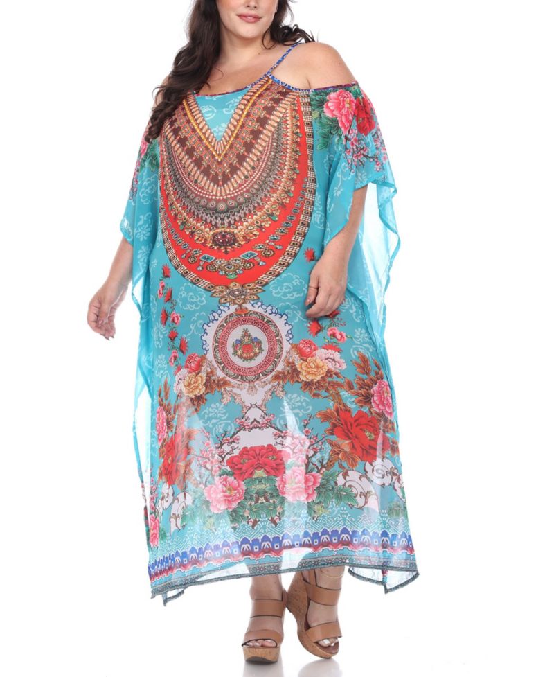 Plus Size Sheer Maxi Caftan