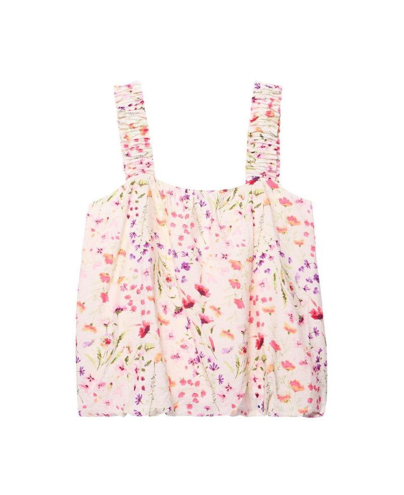 Women's Sleeveless Square Neck Floral-Print Top