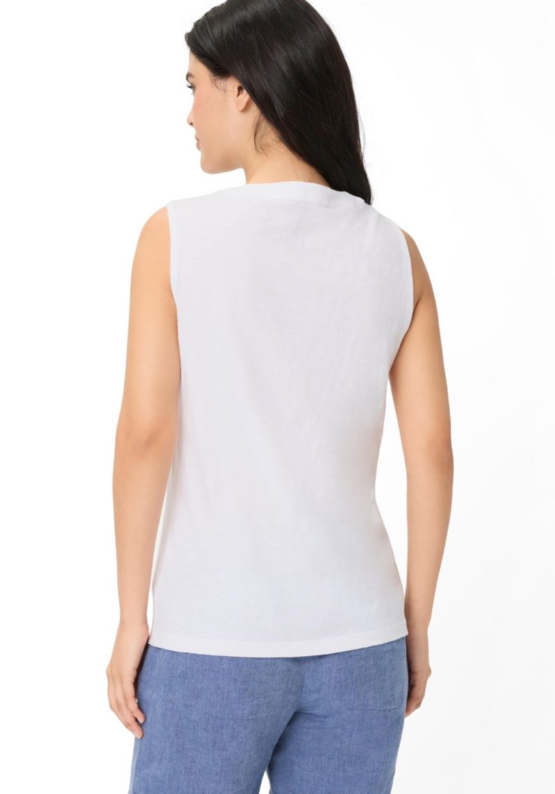 Women's Embroidered Sleeveless Shell