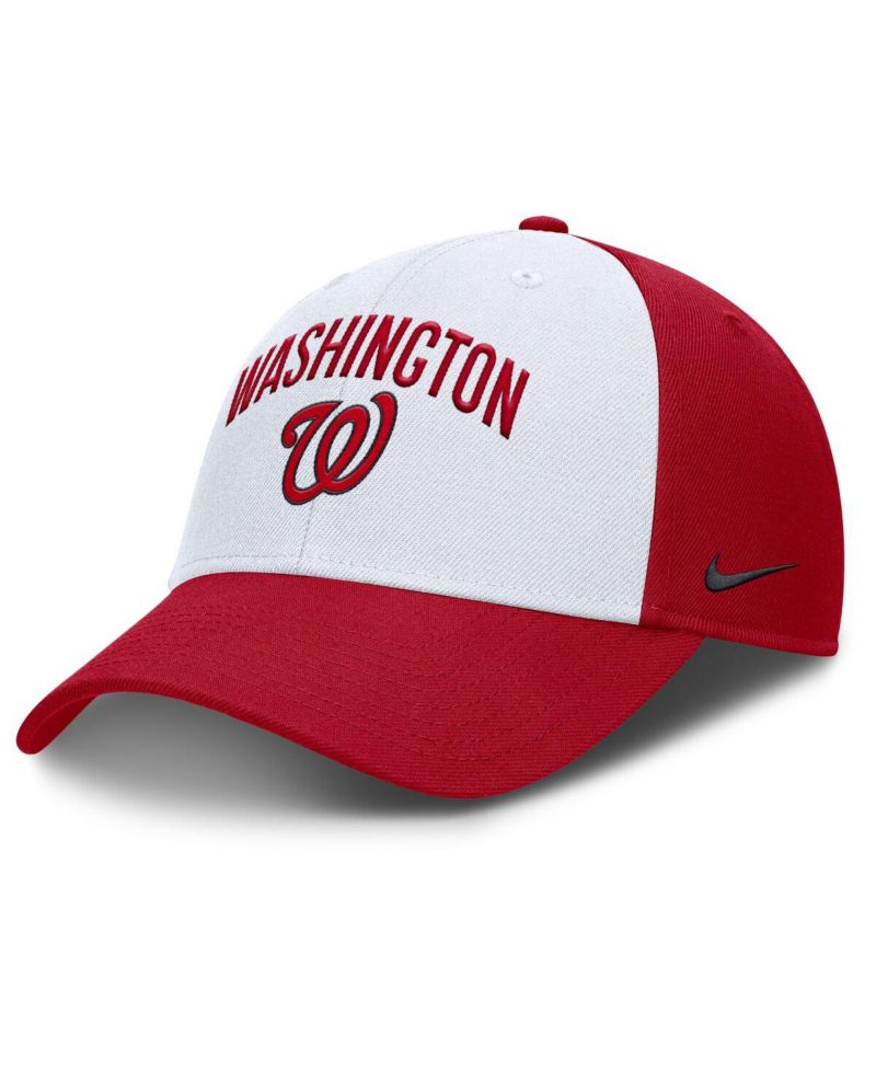 Men's White/Red Washington Nationals Club Performance Adjustable Hat