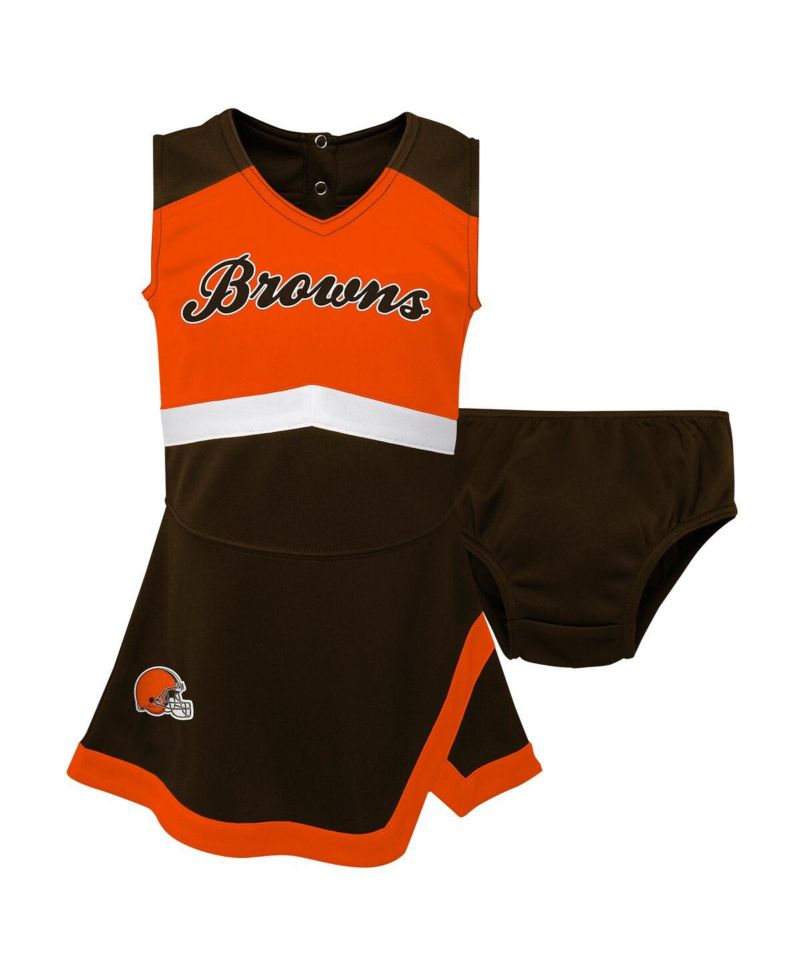 Baby Girls Brown Cleveland Browns Cheer Captain Jumper Dress
