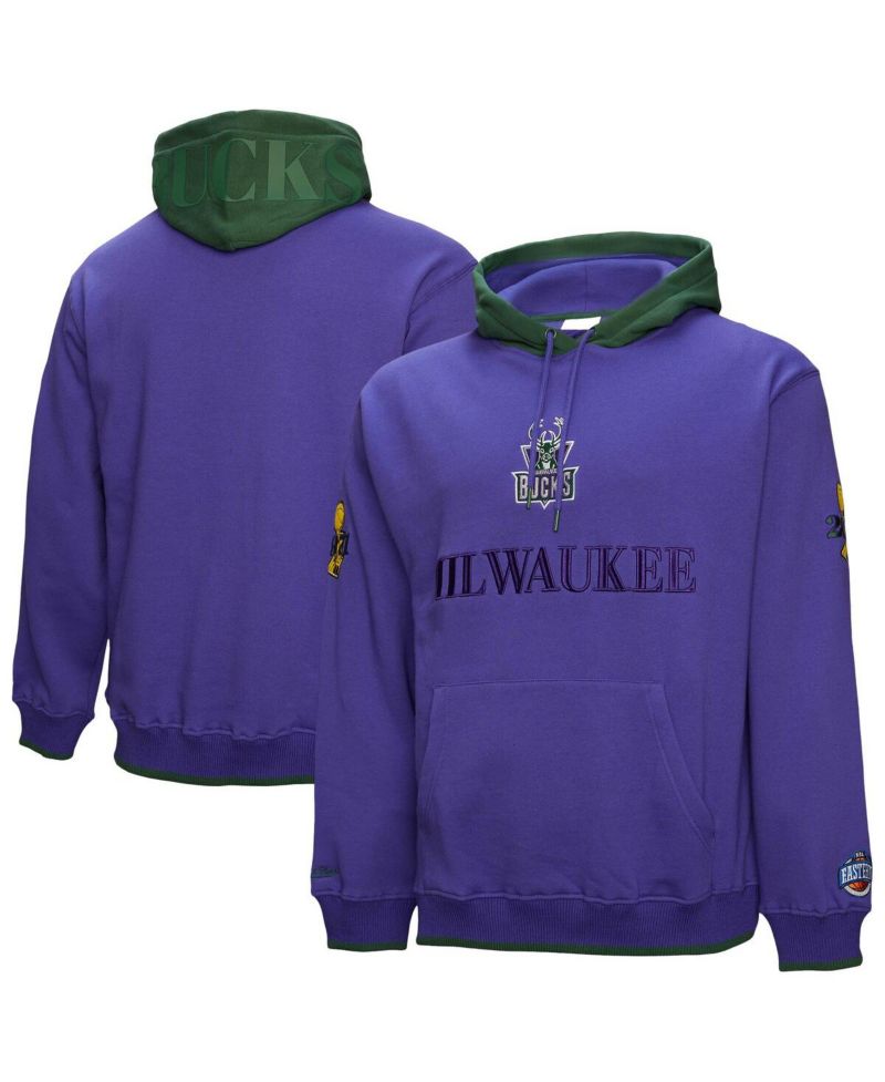 Men's Purple Milwaukee Bucks Hardwood Classics Team OG 3.0 Pullover Hoodie