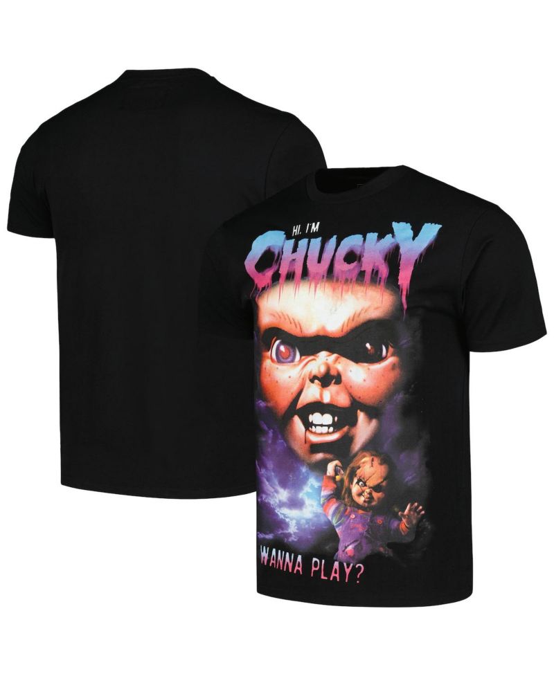 Men's and Women's Black Chucky Hi I'm Chucky T-Shirt